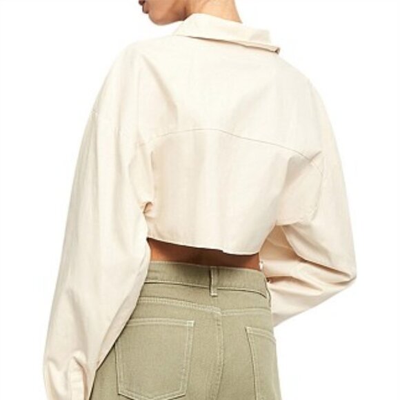 New Lioness Venetian Crop Shirt Oversized Relaxed Fit Garter D Ring XL Cream - Picture 7 of 14